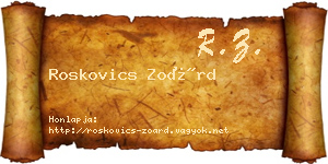 Roskovics Zoárd névjegykártya